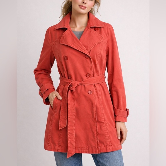 Patagonia Jackets & Blazers - Patagonia Organic Cotton Trench Coat — Women’s Medium — Coral/Red